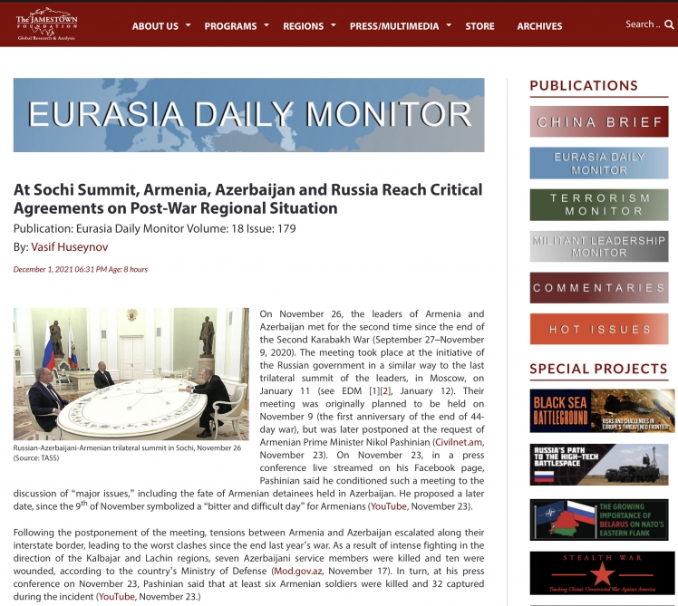 Eurasia Daily Monitor